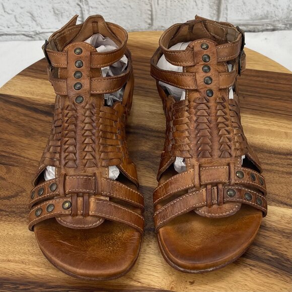 Bed Stu Claire III Gladiator BOHO Womens 8.5 Huarache Brown Leather Sandals - Picture 9 of 15